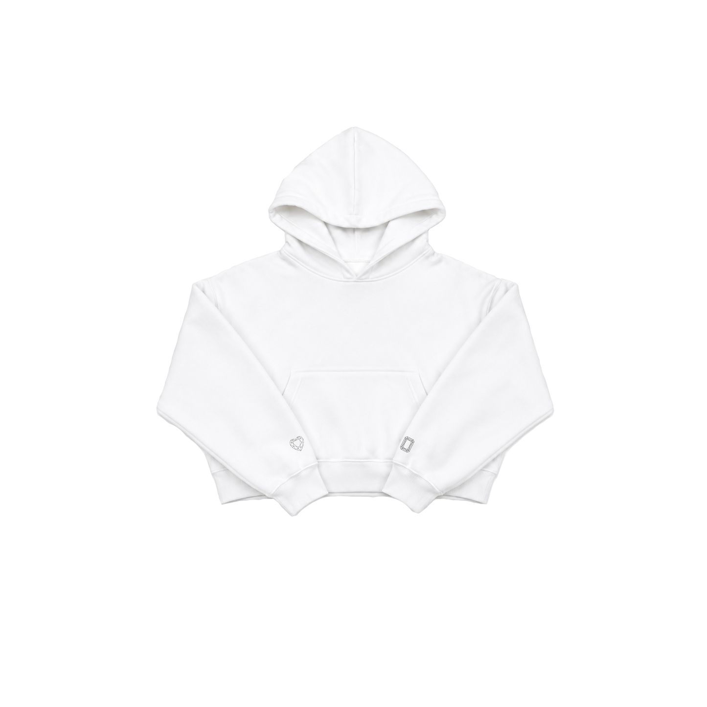 White Cropped Hoodie