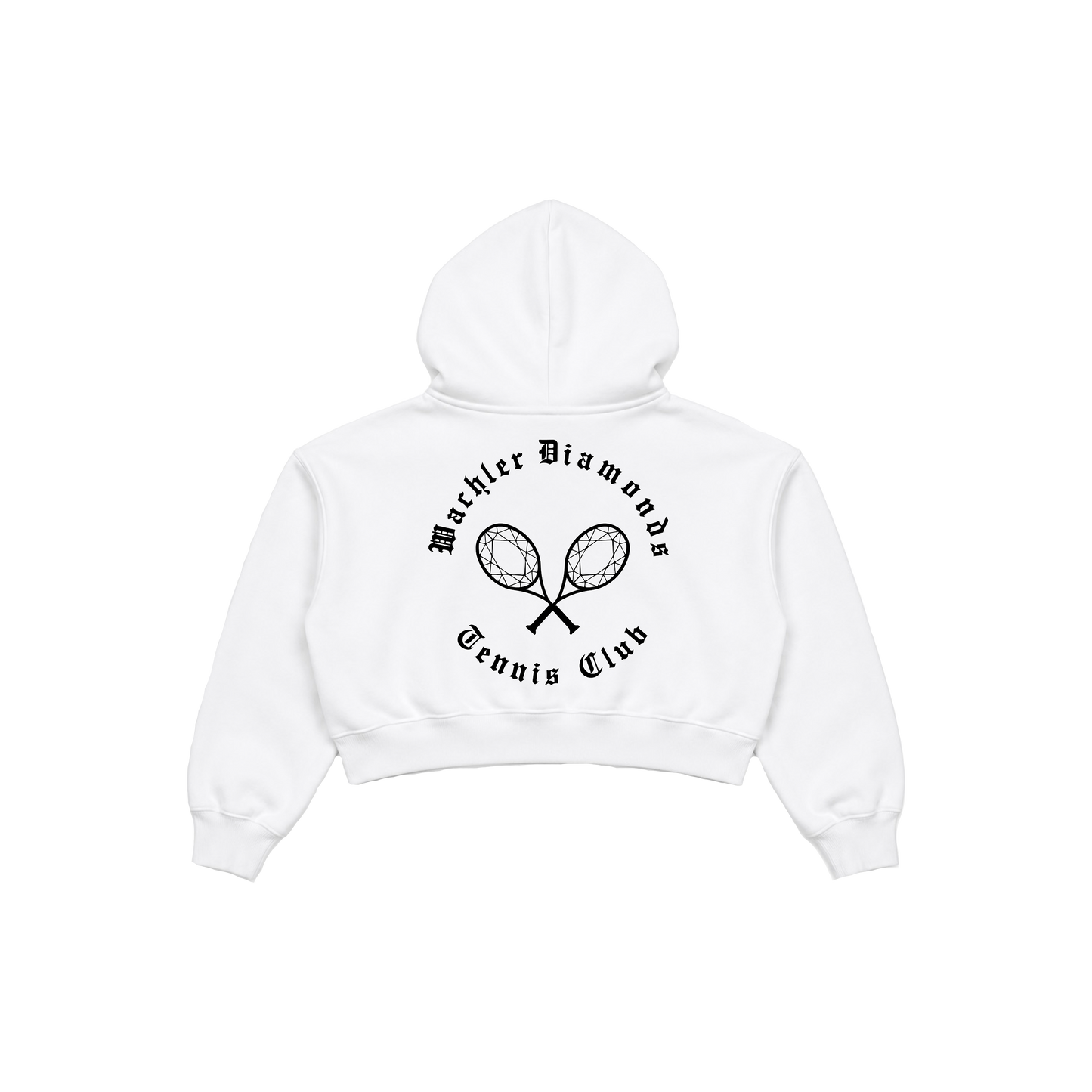 White Cropped Hoodie