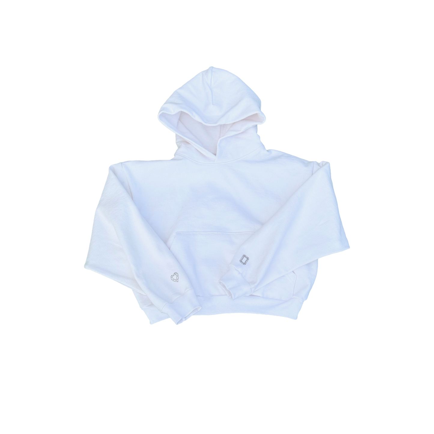 White Cropped Hoodie